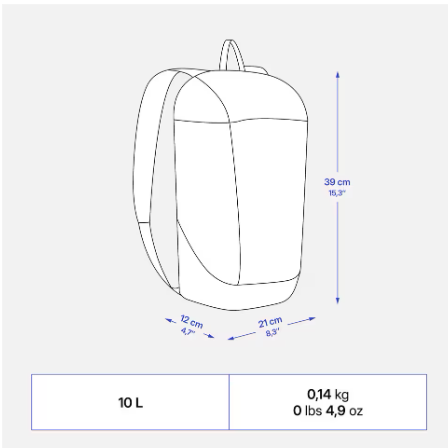 Turistický batoh DECATHLON 10l - 4