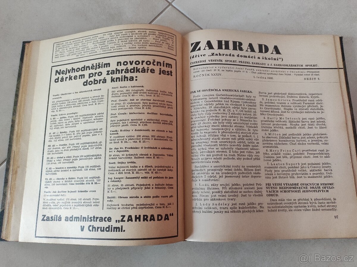 Časopis Zahrada - Josef Vaněk 1940 - 4