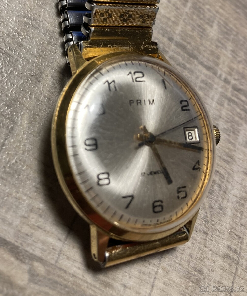 Staré hodinky PRIM 17 Jewels s datumem, funkční - 4