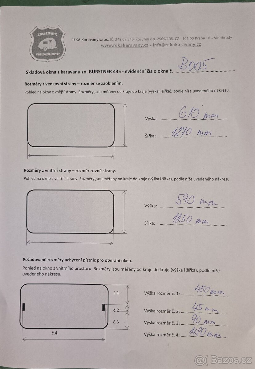 Boční výklopné okno na karavan, B005 - 4