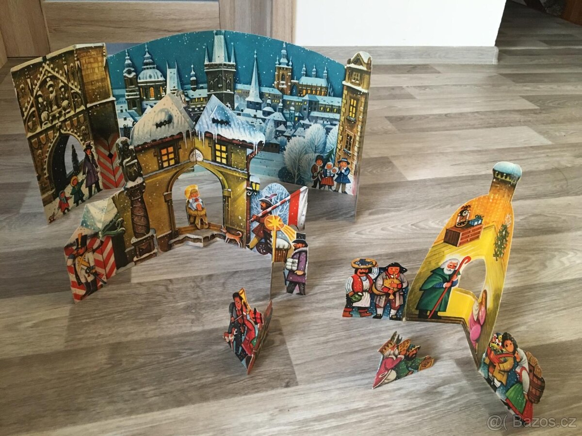 Starý papírový betlém- retro - 4