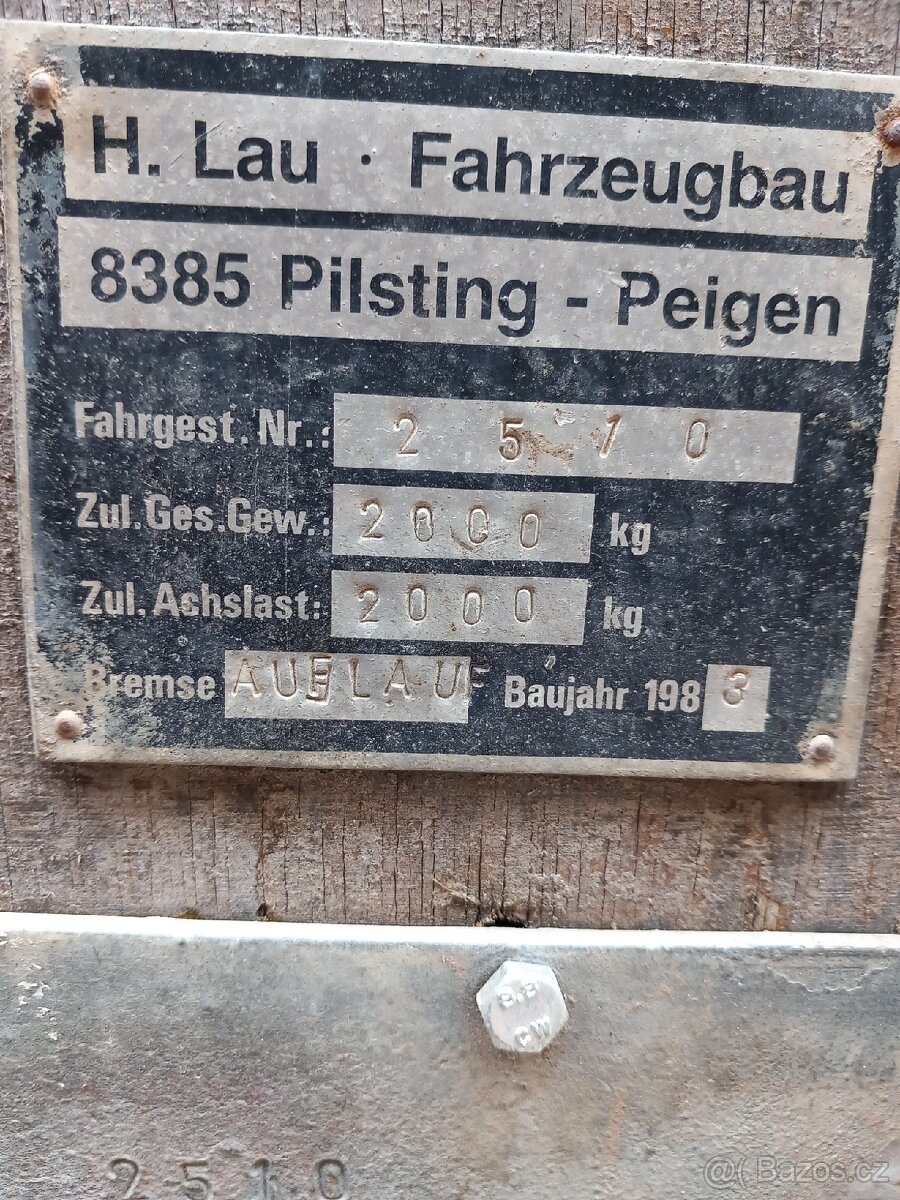 Prodám bržděný přívěs 2000kg - 4