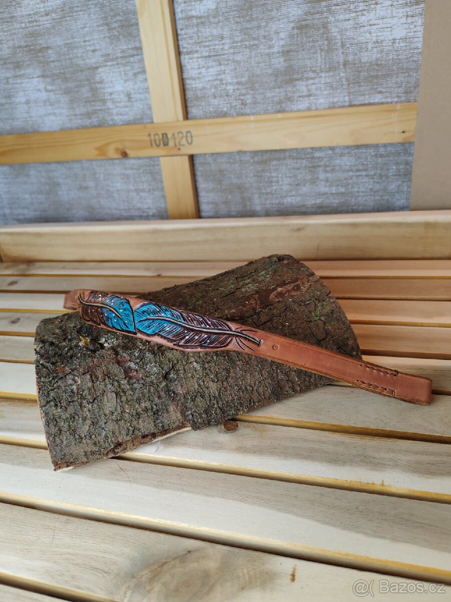 Čelenka zdobená peříčky - nová - 4