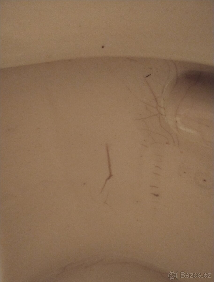 Nabízím velký hrnec na zelí s poklopem starý bílý - 4