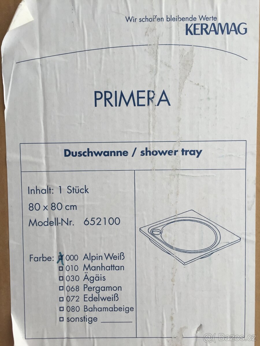 Keramag Primera nová sprchová vanička 80x80 35mm 652100 - 4