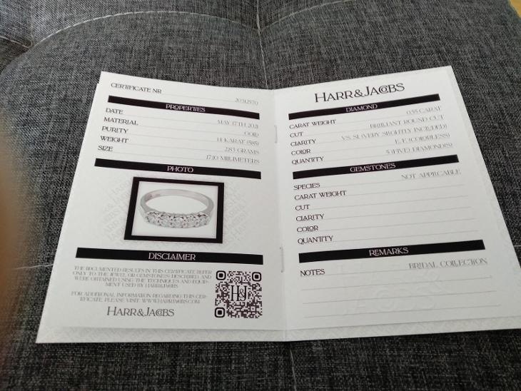 14K prsten s diamanty 0,55ct - Harr & Jacobs - certifikát - 4