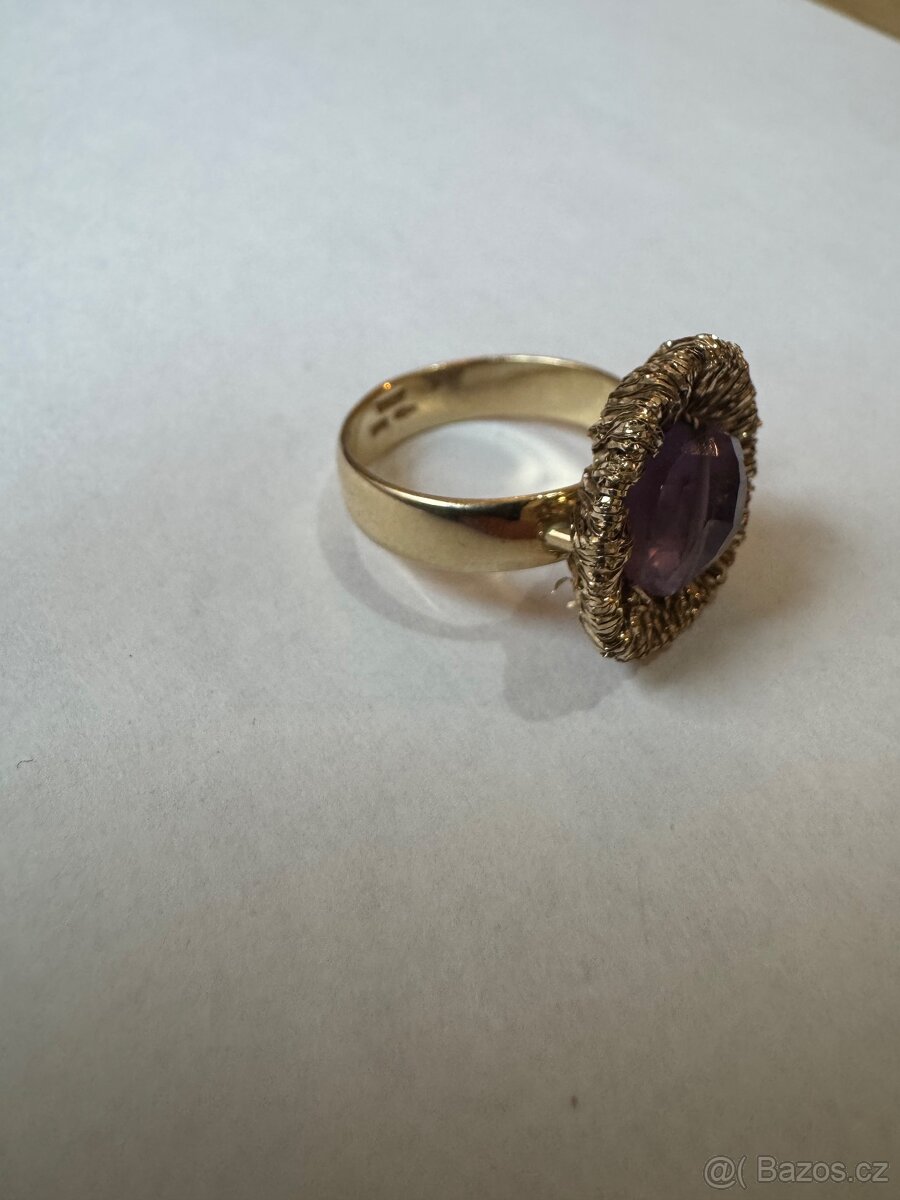 Zlatý náhrdelník s prstenem 14k - 4