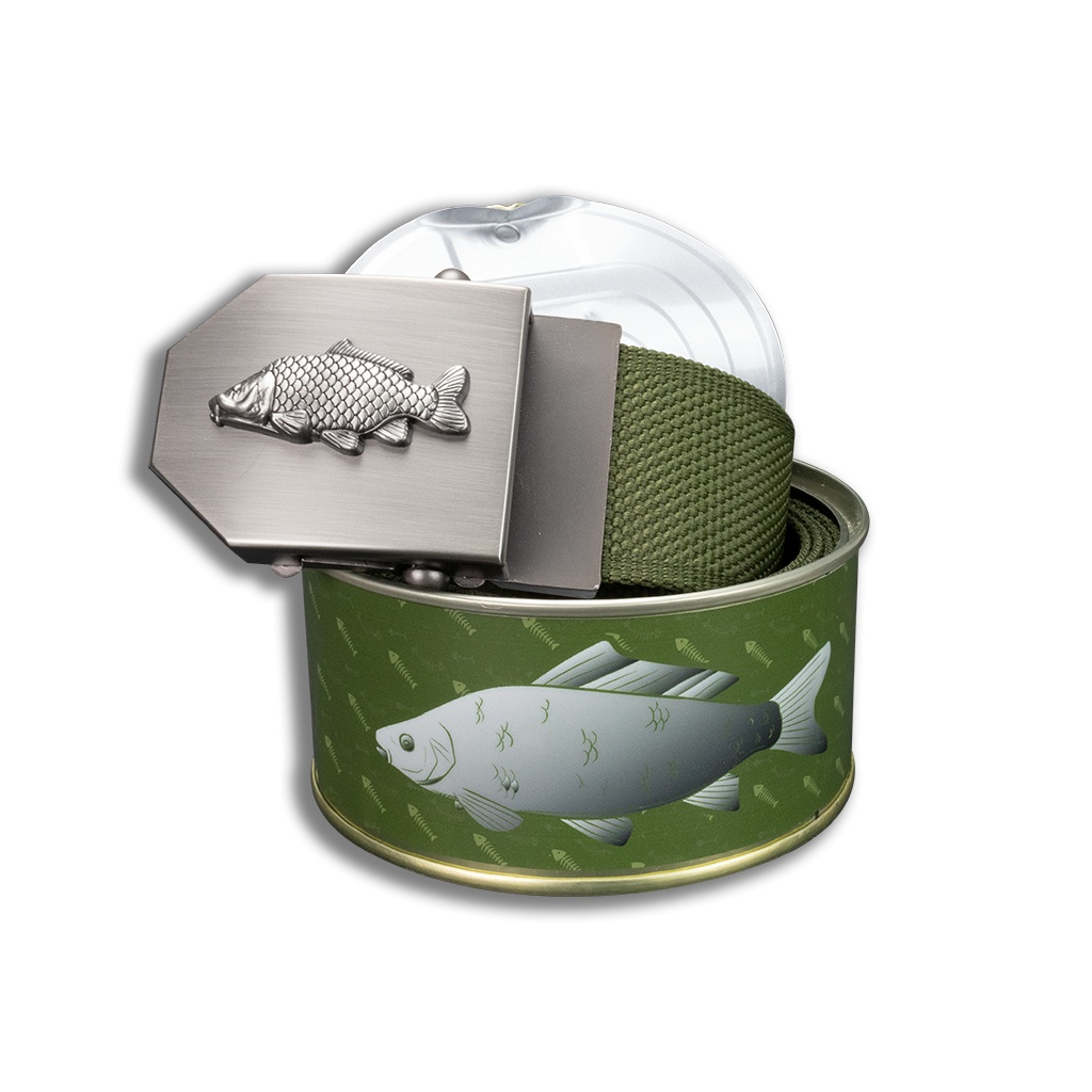 Opasek dárkový rybářský Kapr 4 cm - olivový - 4