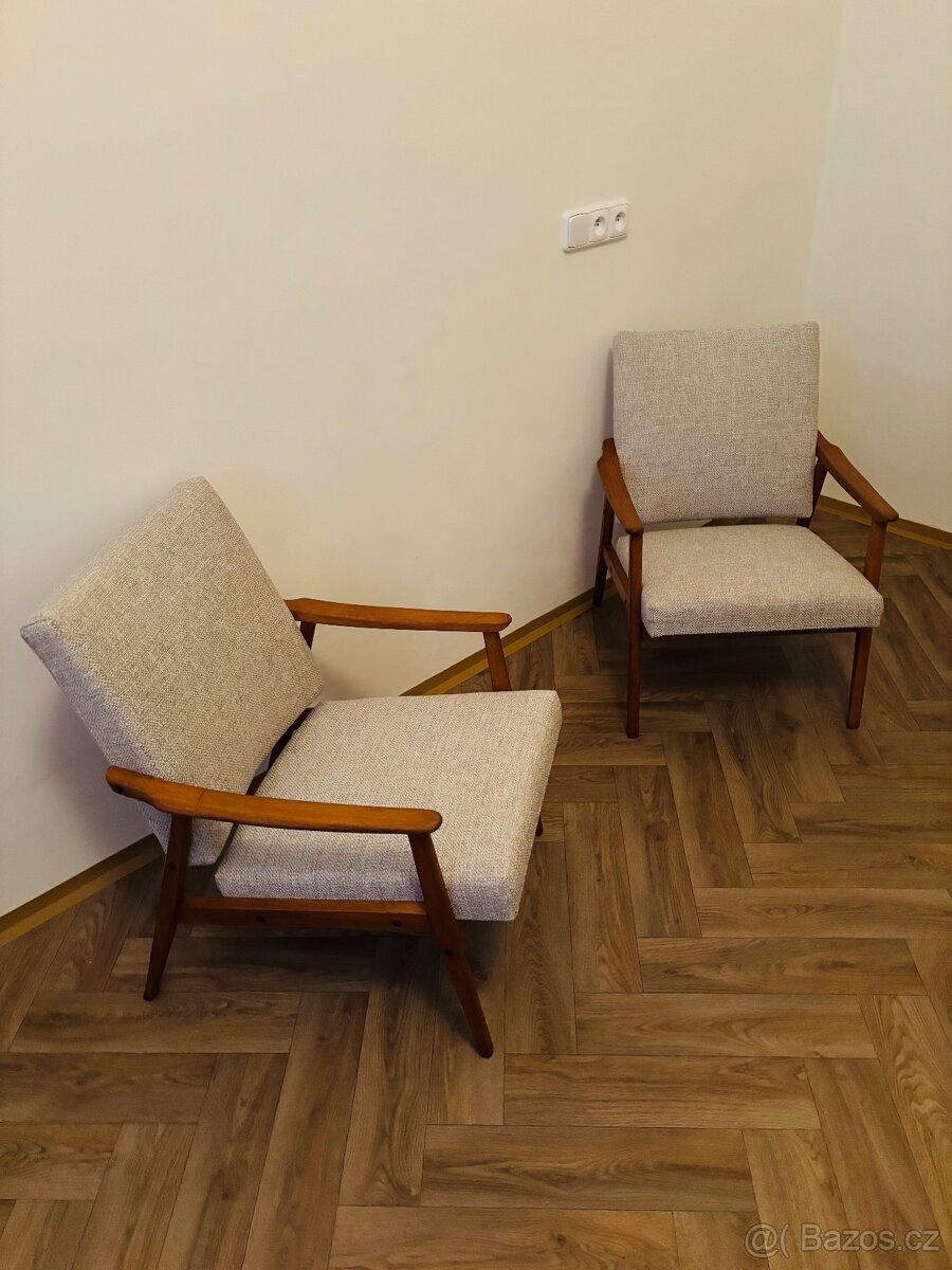 2 Křesla Brusel 60. Léta Po Renovaci - 4