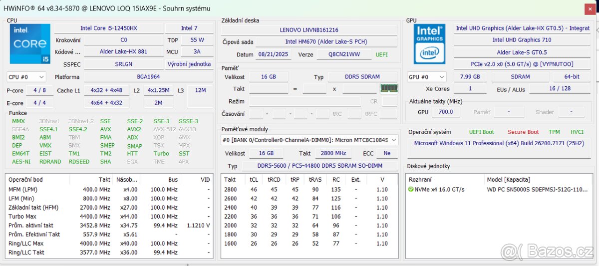 🚀 NABÍZÍM: Bleskově Rychlý Herní/Studentský Notebook Lenovo - 4