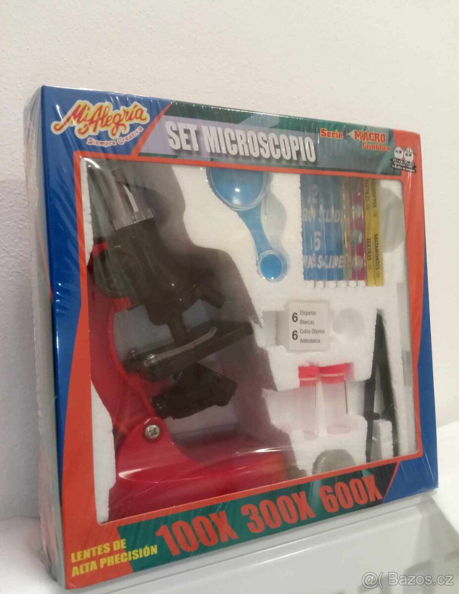 Dětský set mikroskop zcela nový +doplňky SLEVU hračka - 4