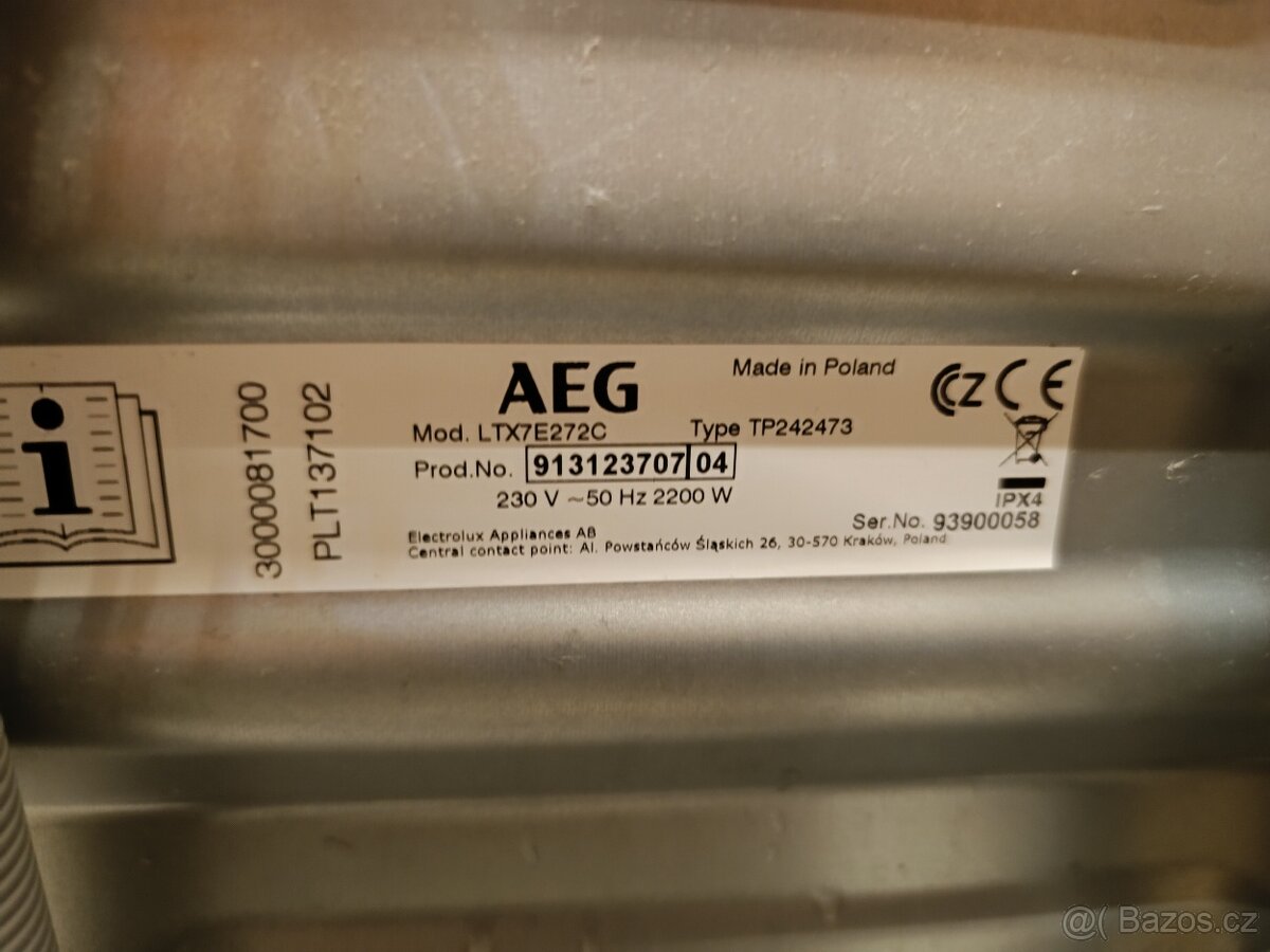 Parní pračka AEG na 7 kg, pěkný stav - 4