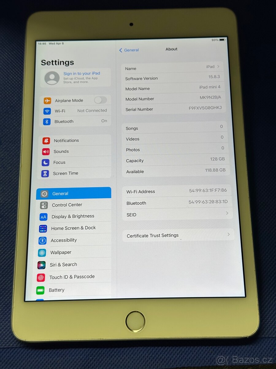 iPad mini 4 128GB Silver - nefunguje otisk prstu - 4