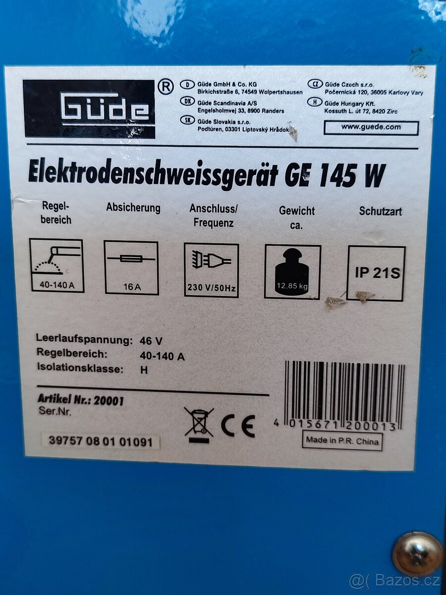 Elektrodová svářečka Güde GE 145 W - 4