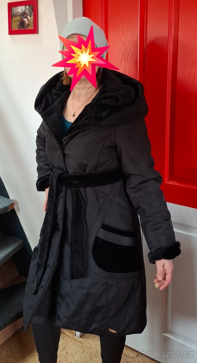 Černý dámský kabát 44 - 4