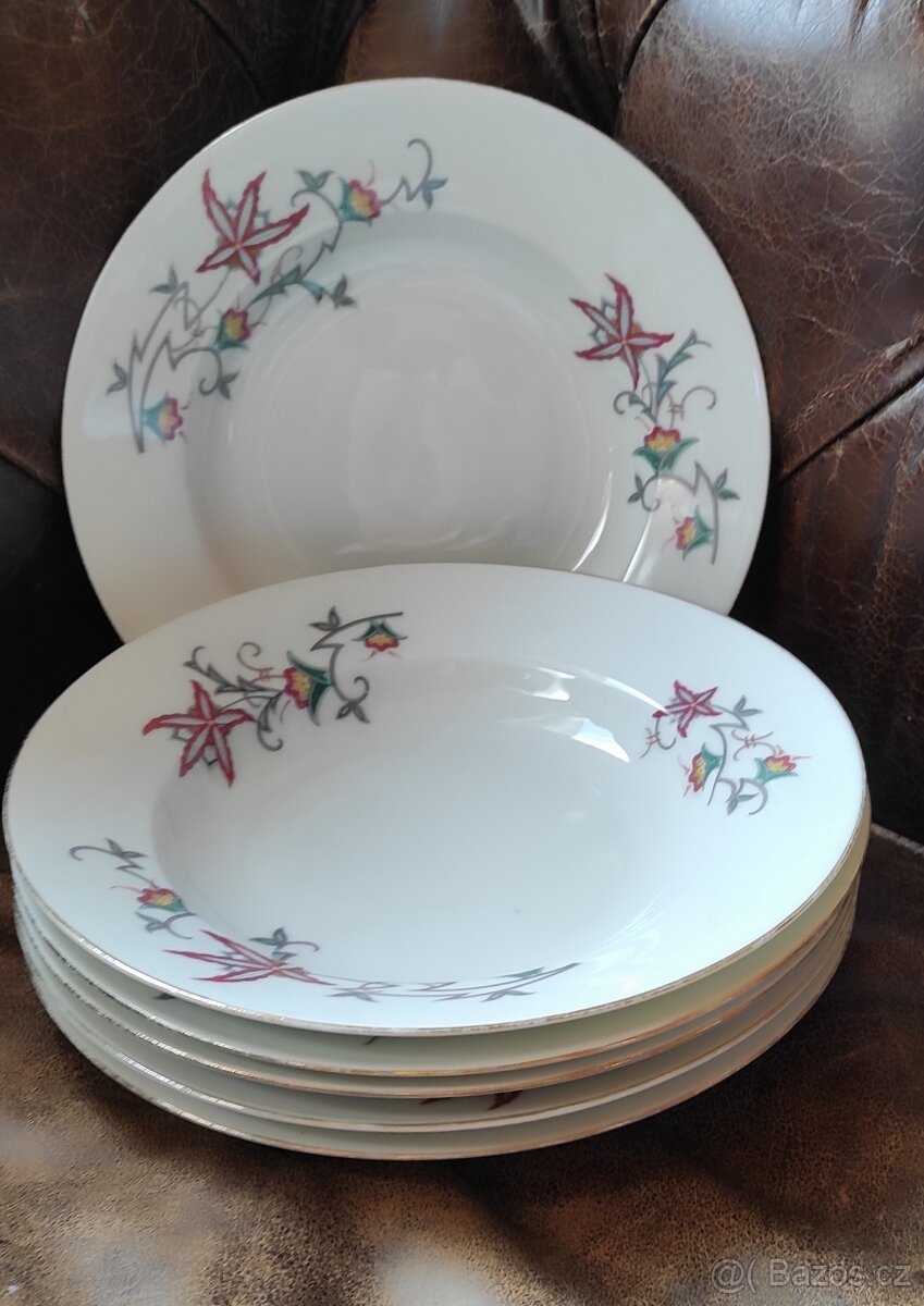 Retro hluboké talíře, podnosy, terina - 4