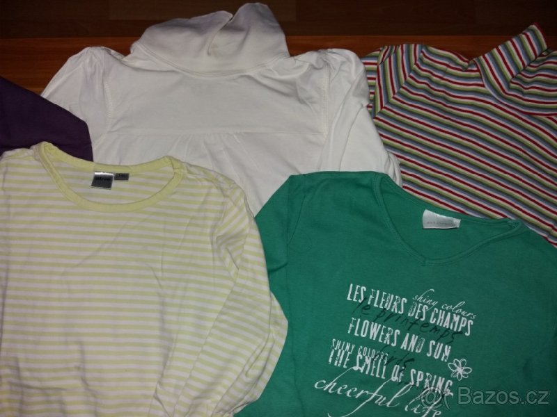 dívčí trička dlouhý rukáv + 2 roláky - 4