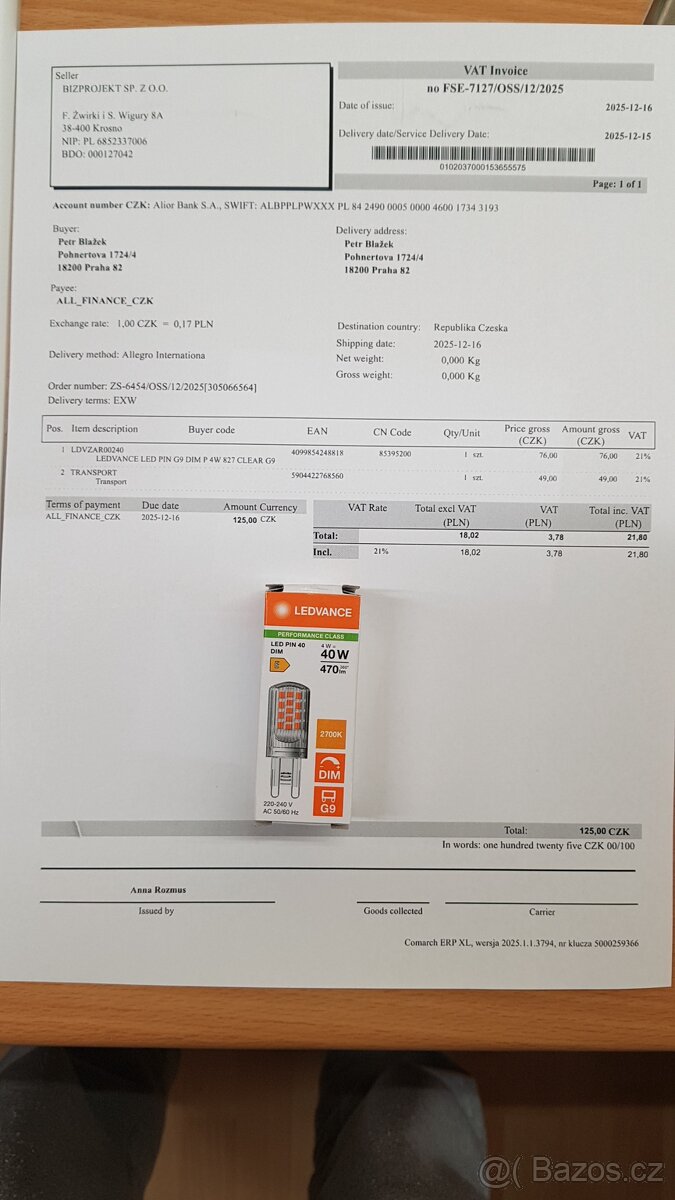 LED žárovka G9 4W - stmívatelná - 4