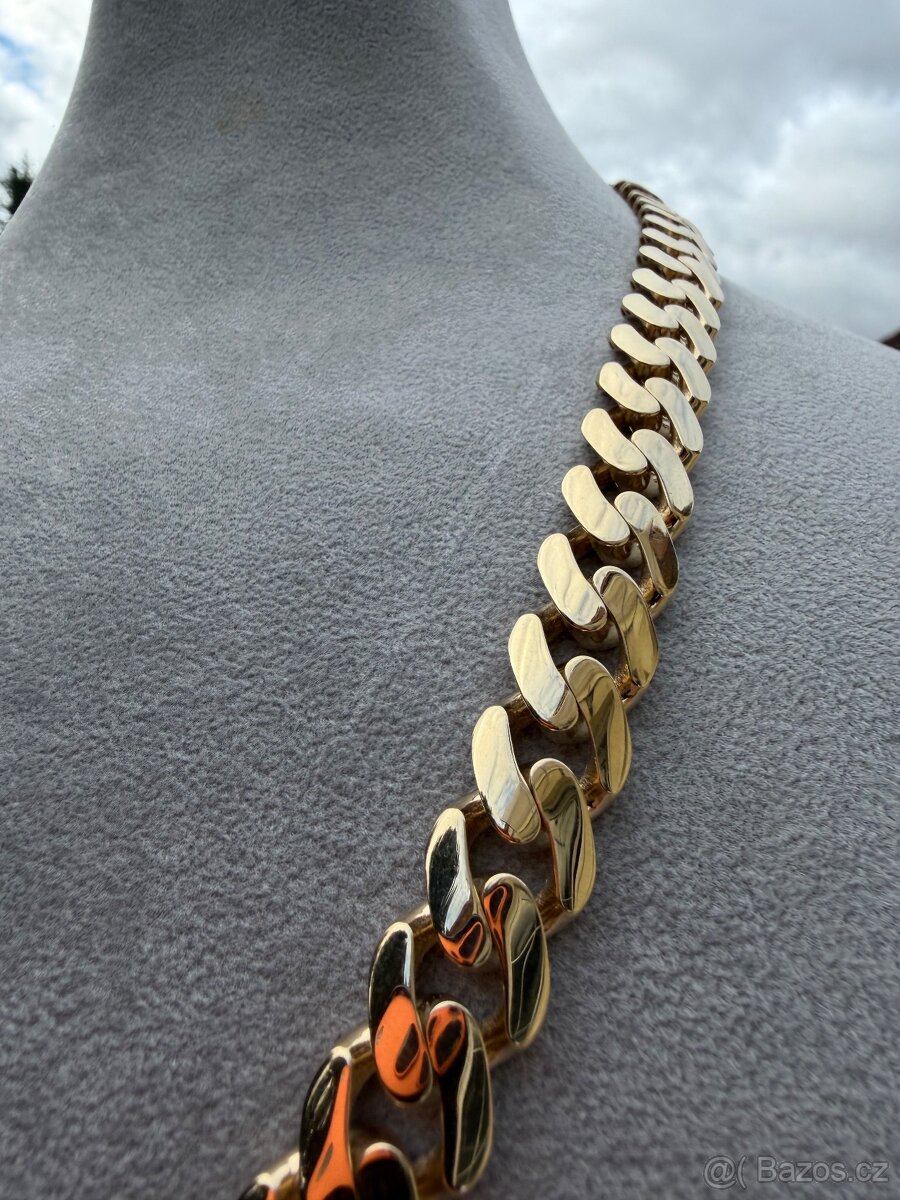 Zlatý řetěz CUBAN CHAIN - 59.97g 65cm - 14mm - NOVÝ ZLATO - 4
