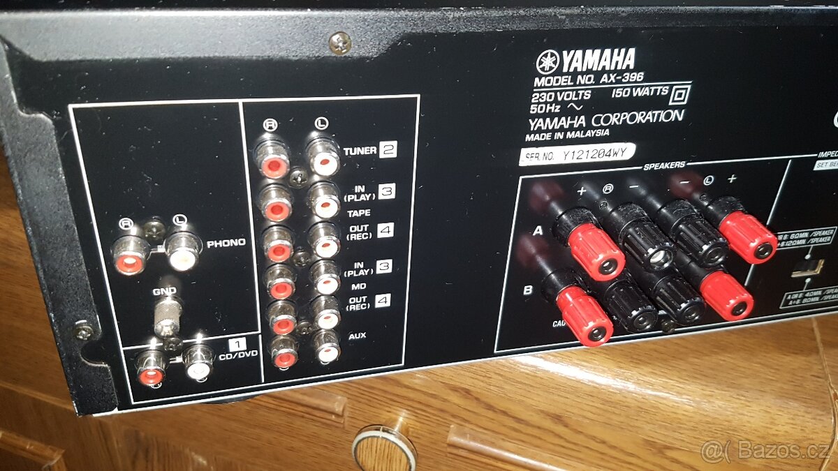 Prodám Yamahu zesilovač, AX-396, 2+70 WATT, TĚŽKÝ, sklápějíc - 4