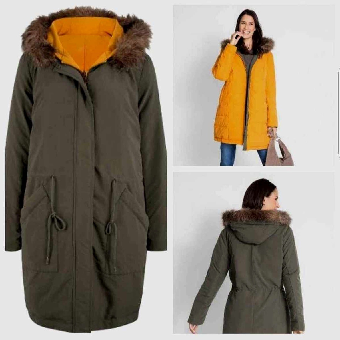 Péřová zimní oboustranná parka nová vel.38/40 - 4