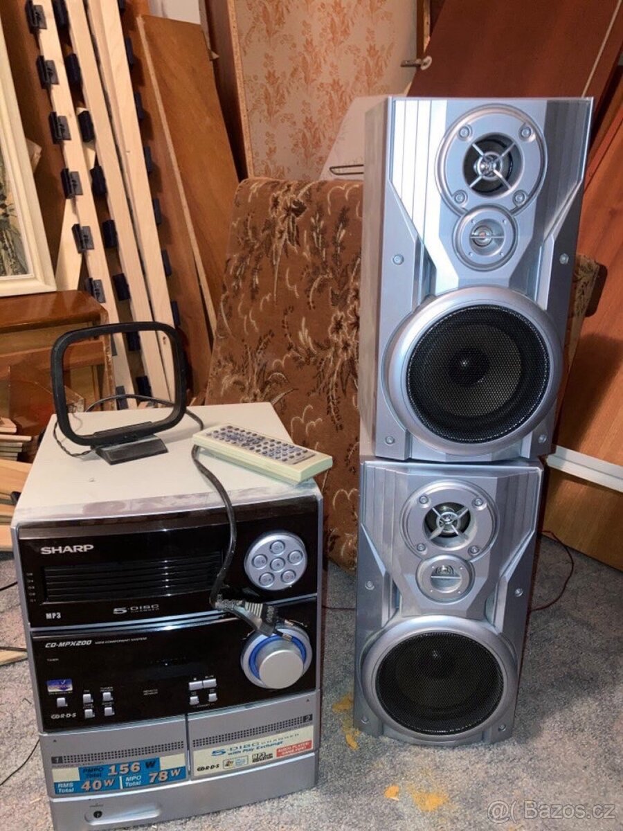 Hi-Fi věž Sharp CD-MPX200 s reproduktory - 4