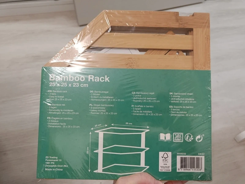 Kuchyňský stojan na nádobí z bambusu - nový - 4