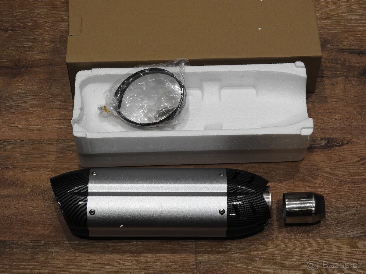 Laděný výfuk Mivv stříbrný/carbon Nový - 4