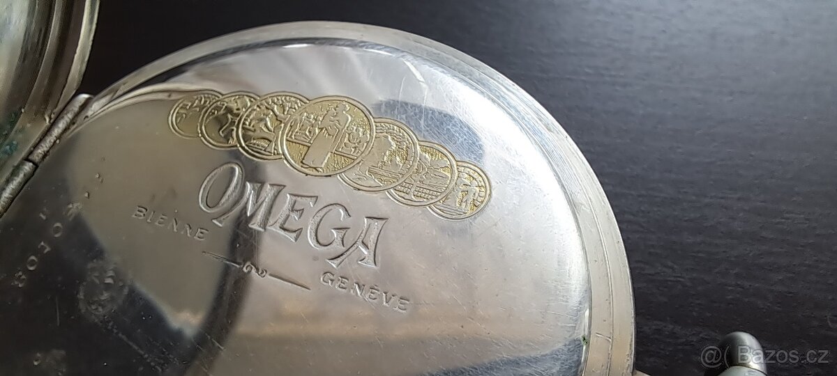 Stříbrné kapesní hodinky Omega cal. 40.6 L - 4
