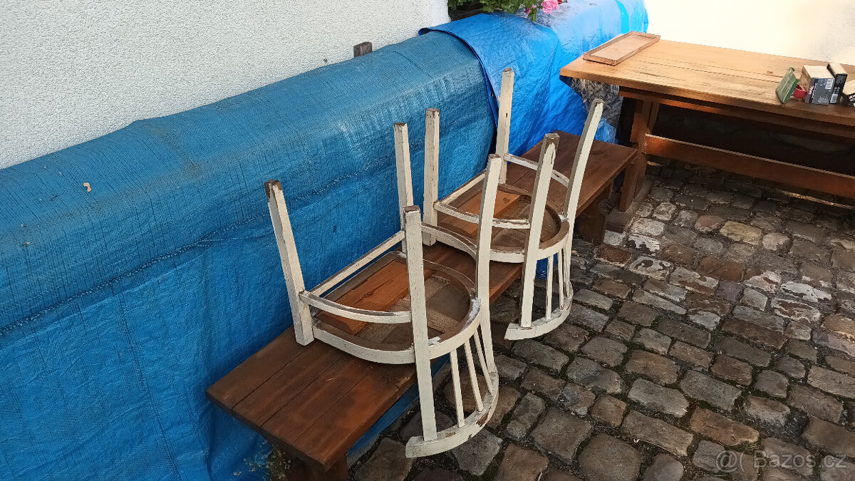 Retro židle dřevěné k renovaci - 4