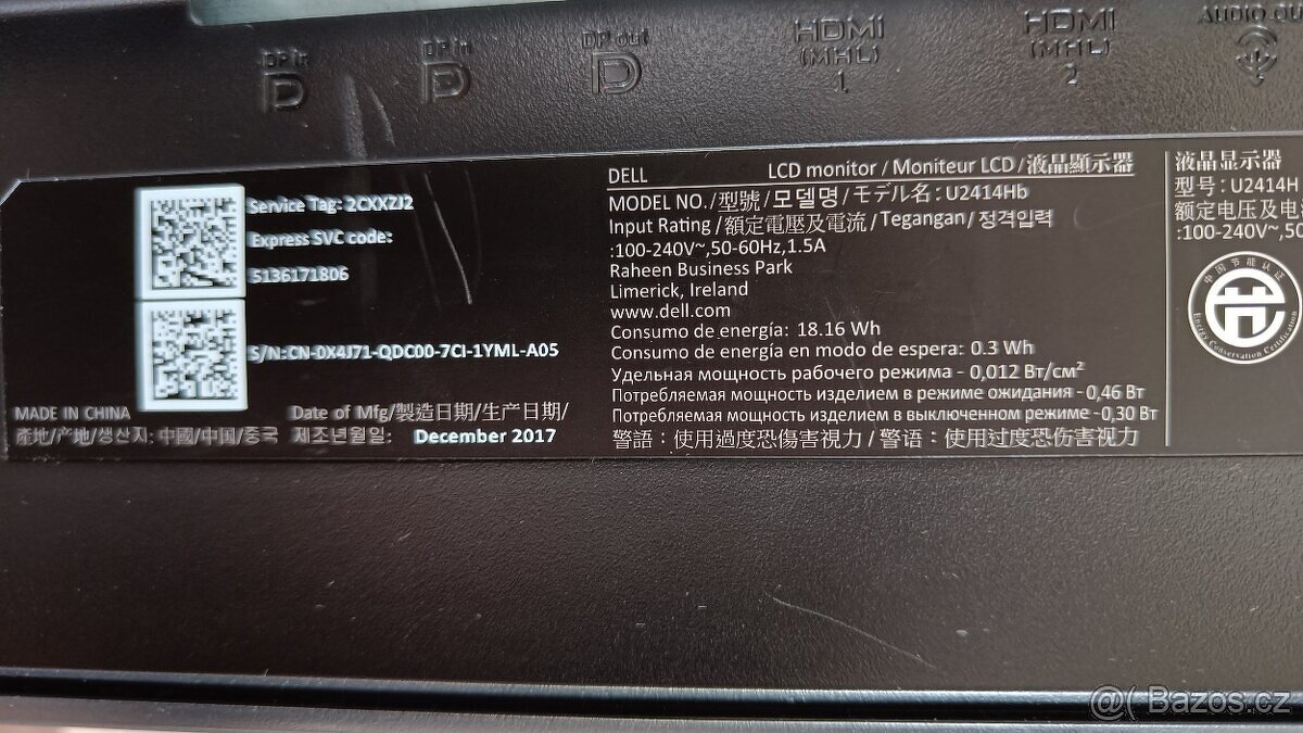 LCD monitor - 24" Dell U2414H Ultrasharp - 4