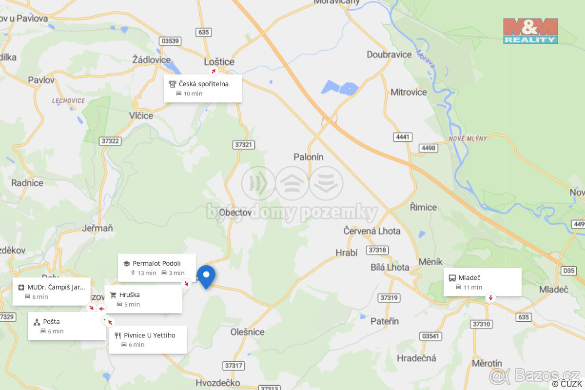 Prodej pozemku k bydlení, 611 m², Bouzov - 4