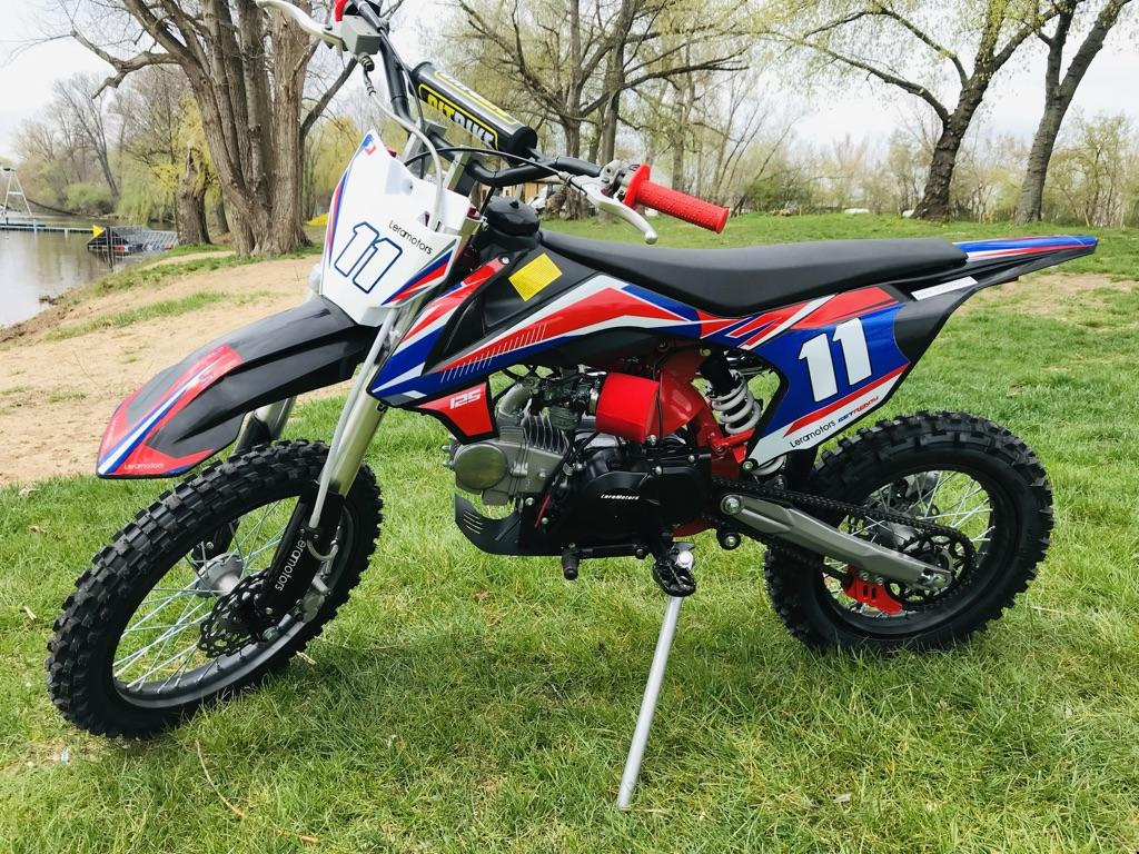 Pitbike Leramotors Shark 125ccm, el. starter, červená