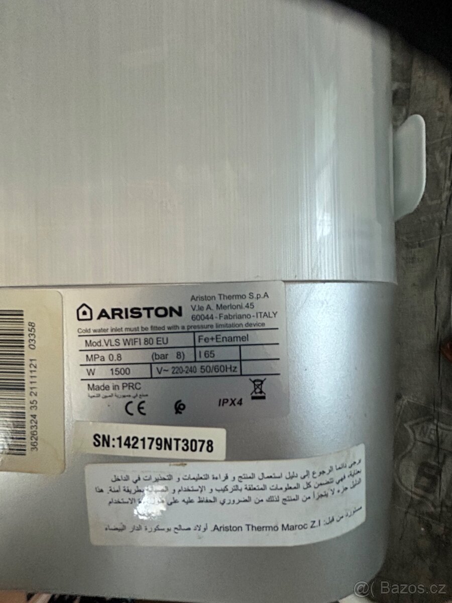 Elektrický bojler Ariston VLS WIFI 80 EU – super stav - 4