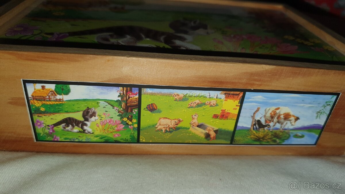 Dřevěné kostky, puzzle pro nejmenší - 4