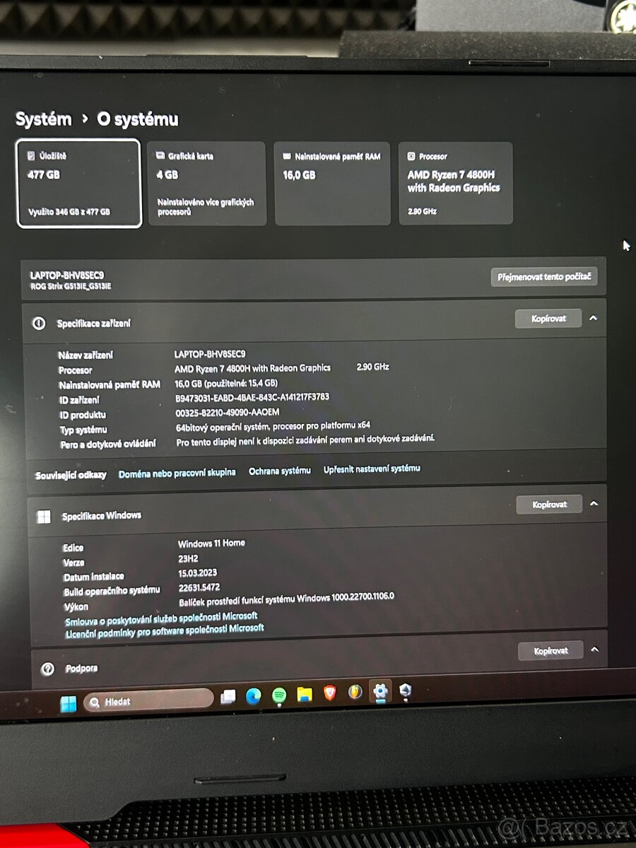 Asus ROG Strix G15 – herní notebook, vady - 4