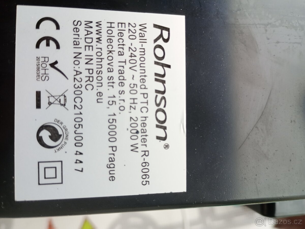 Topení na zeď Rohnson r-6065 - 4