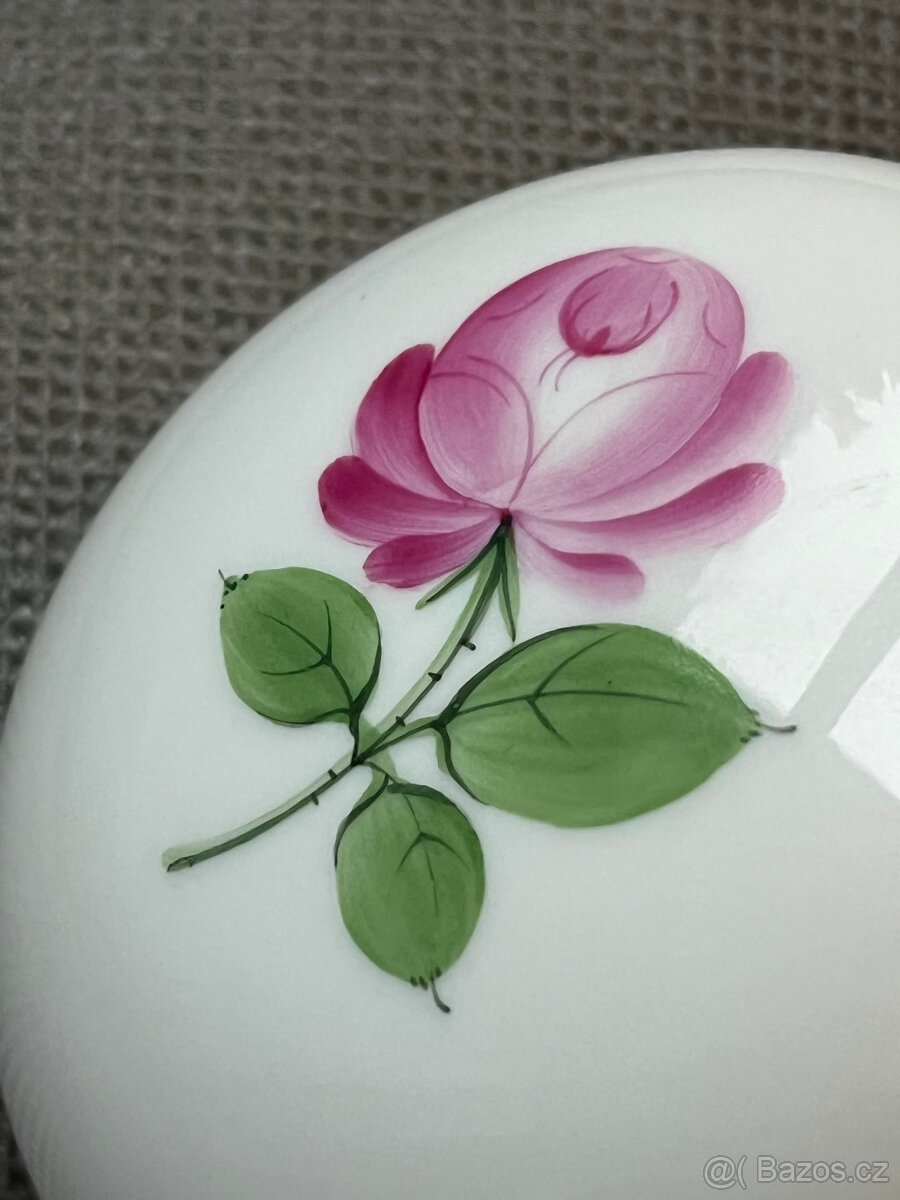 Vídeň Dóza s víkem Růže 8 cm, Augarten Wien - 4