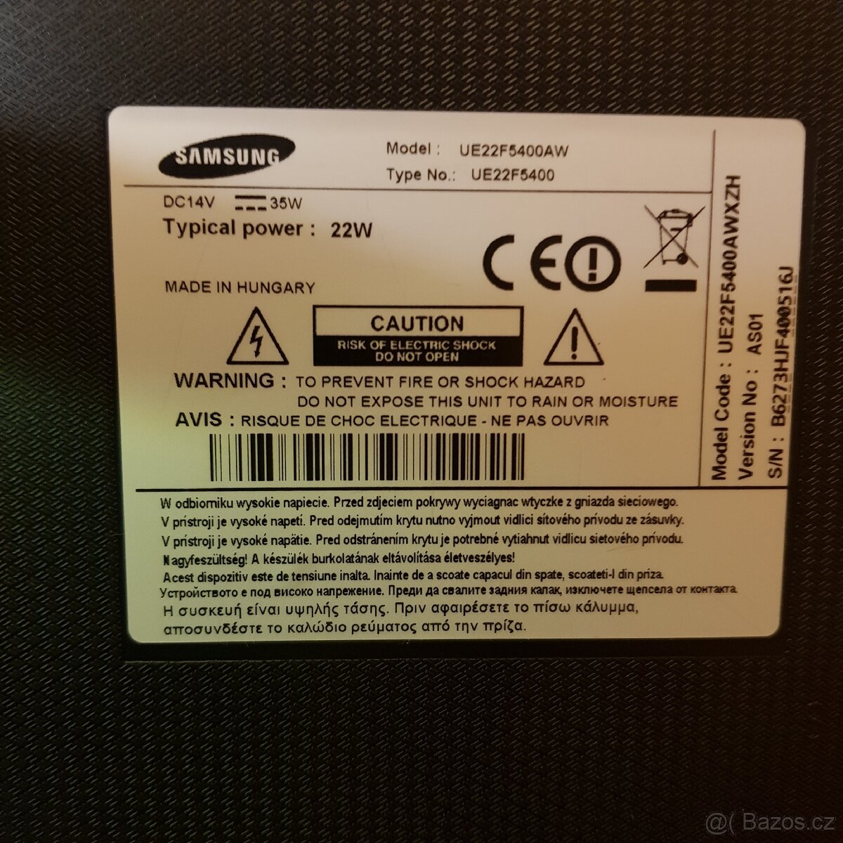 Smart TV Samsung - model UE22F5400AW -uhl. ca 50cm - 4