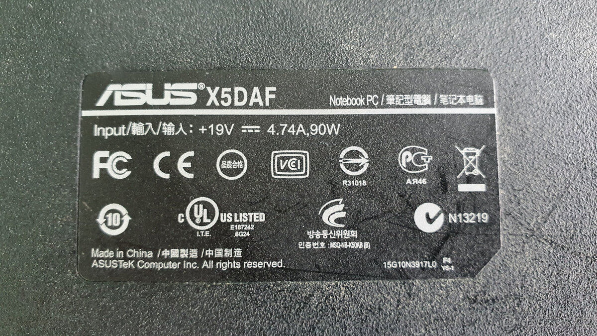 Notebook Asus X5DAF na náhradní díly - 4