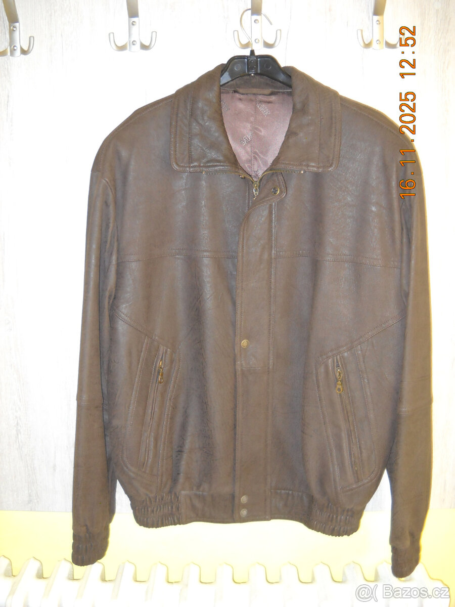 PÁNSKÁ KOŽENÁ BUNDA velikost 52 - 4