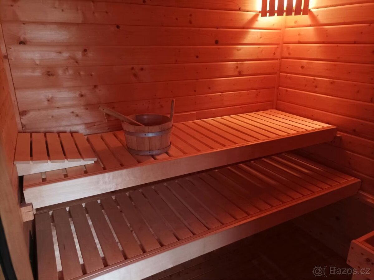 Finská sauna Karibu masiv s Bio-Mat kamny 9kw/380v - 4