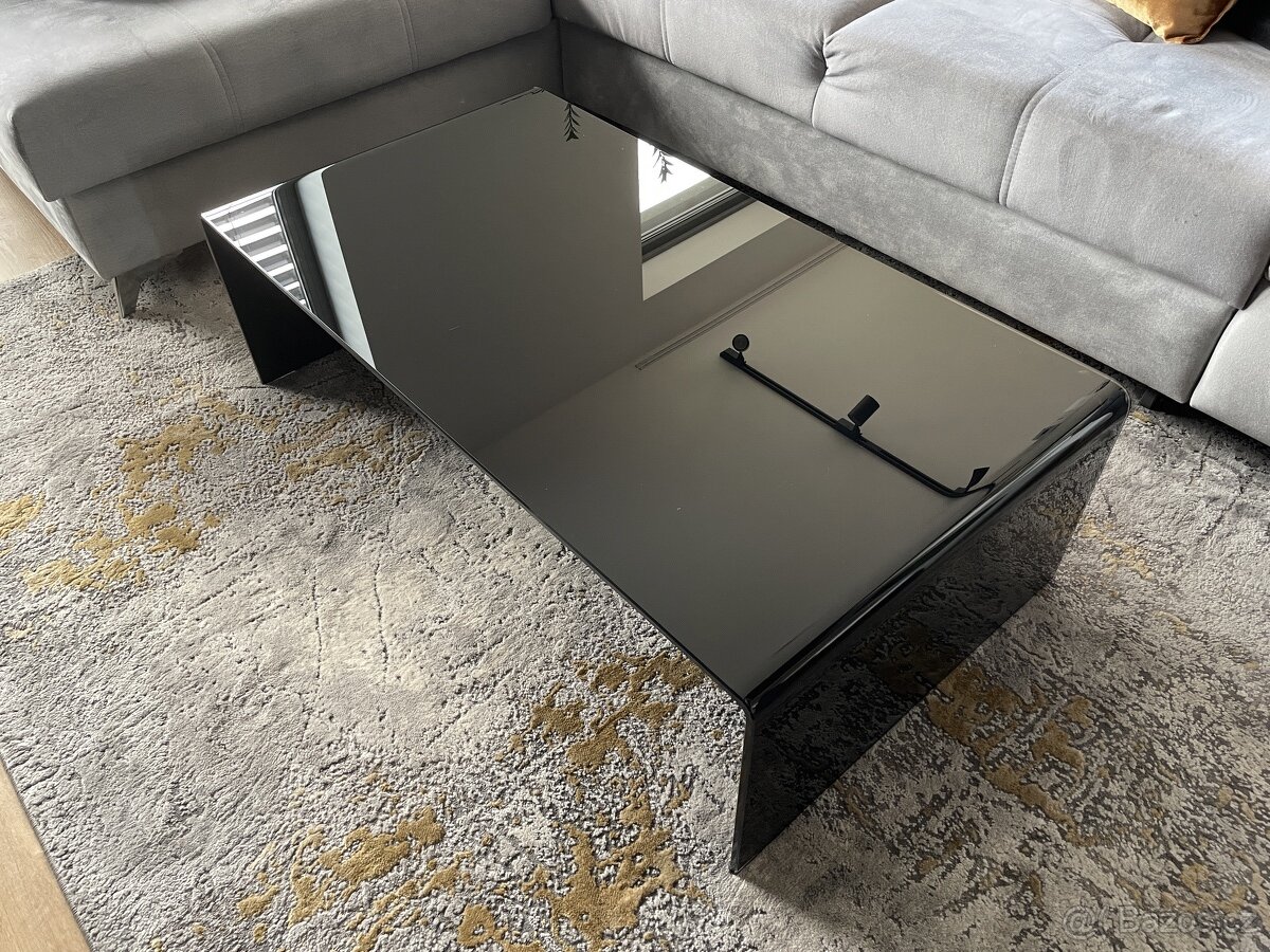 Luxusní konferenční stůl černé sklo - 4