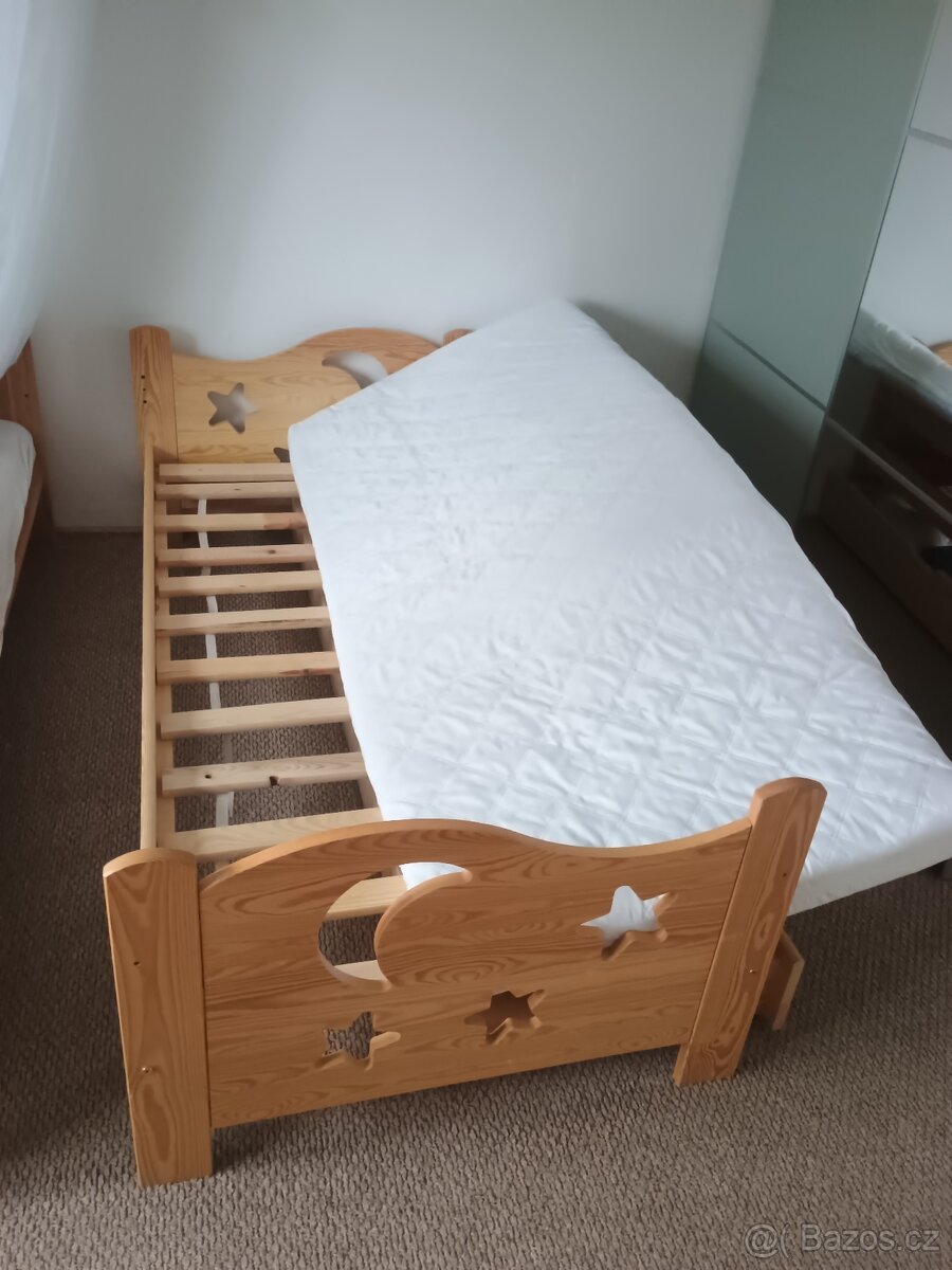 Dvě dřevěné dětské postele 80x180 cm - 4