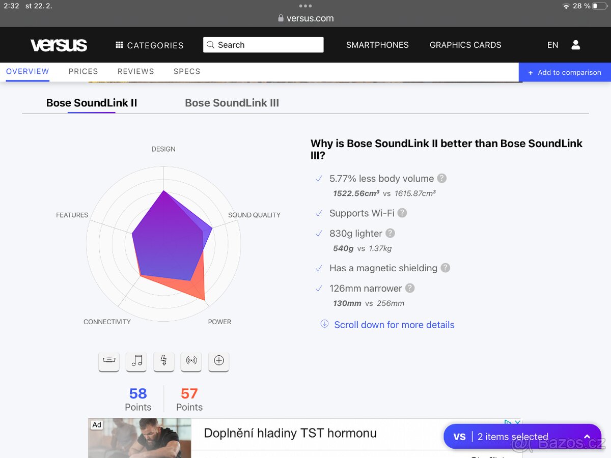 Bose SoundLink II, bluetooth reproduktor - cena za kus - 4