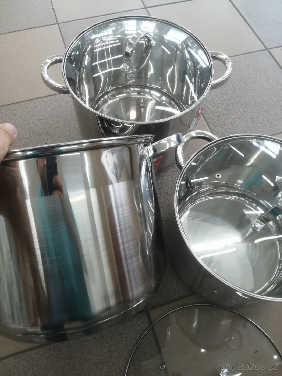 Hrnce nové nerez Gastro užitný objem: 10, 12, 15 l - 4