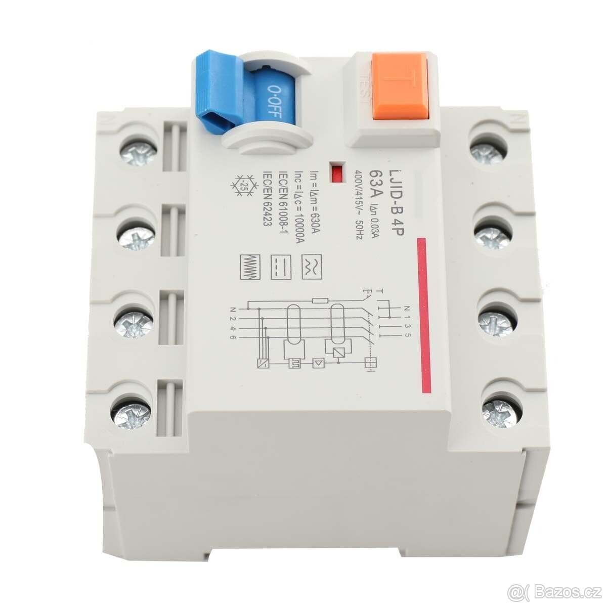 4-pólový ochranný proudový spínač 63 A 0.03 A - 4