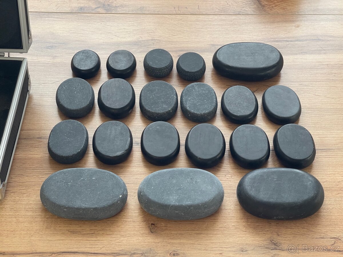 Sada lávových kamenů v kufříku – 20 kusů, převážně nové - 4