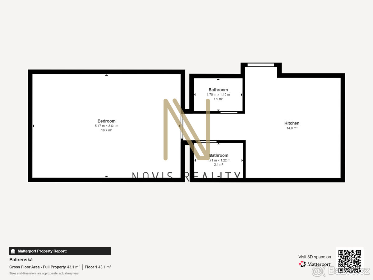 Pronájem, byt 1+1, 35 m², Plzeň - Božkov, ul. Palírenská - 4