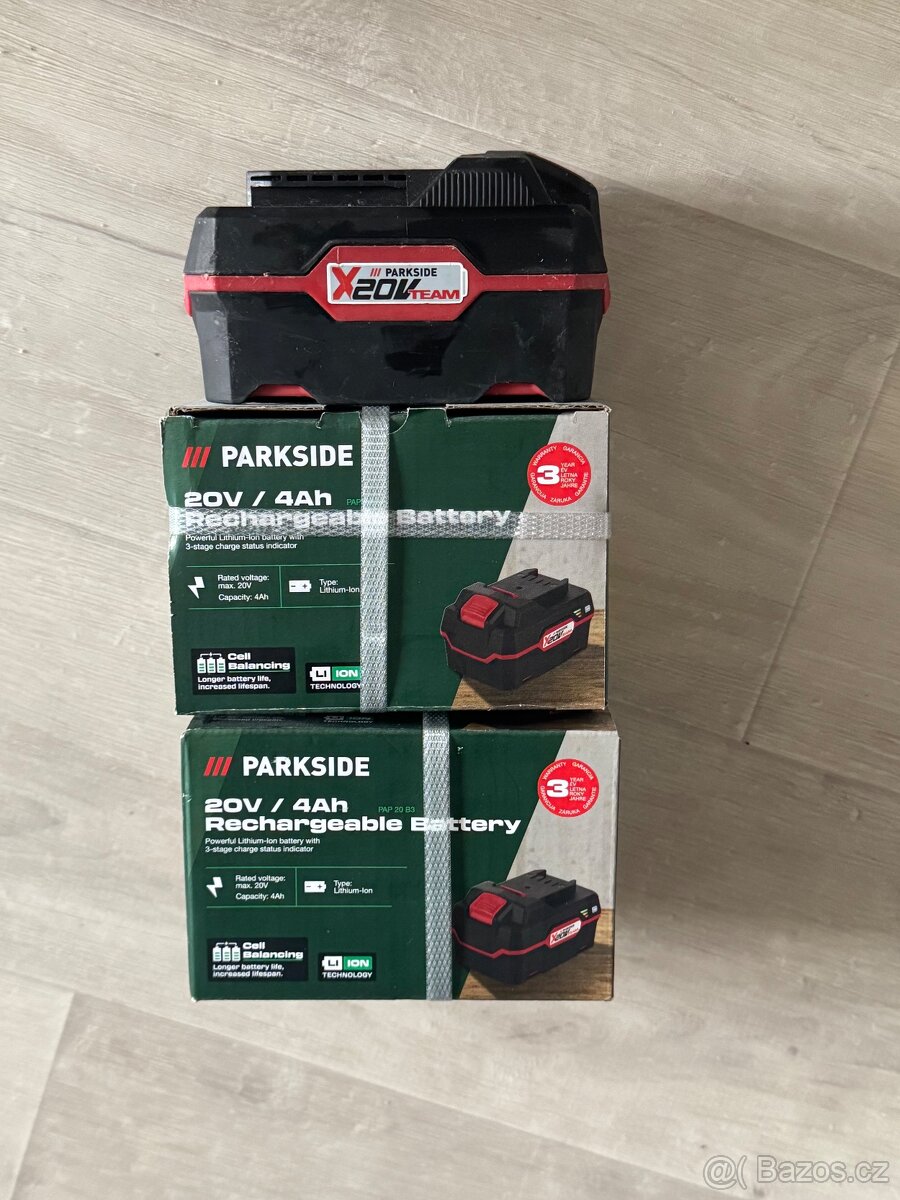 Parkside vrtačka s nabíječkou ,3x baterie - 4